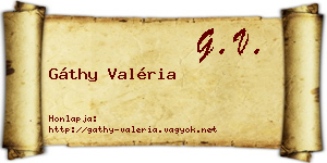 Gáthy Valéria névjegykártya